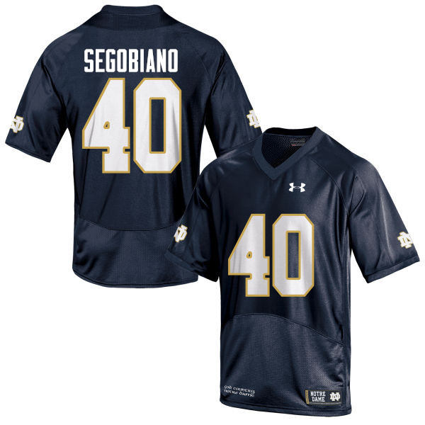 Men's NCAA Notre Dame Fighting Irish #40 Brett Segobiano Stitched College Under Armour Authentic Navy Blue Football Jersey RV10T54GB